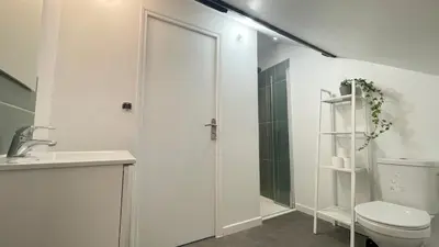Salle de bains dans l'établissement Appartement cosy proche Nantes