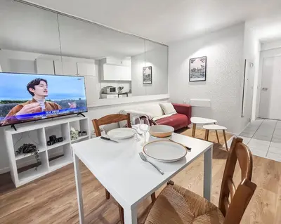 Cuisine ou kitchenette dans l'établissement Studio cosy proche Nantes - parking