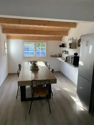 Cuisine ou kitchenette dans l'établissement Maison de vacances , idéale pour famille avec accès plage et spa