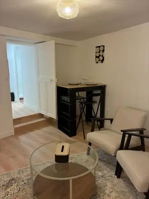 Coin salon dans l'établissement Studio Cozy avec terrasse idéalement situé