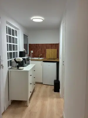 Cuisine ou kitchenette dans l'établissement Studio Cozy avec terrasse idéalement situé