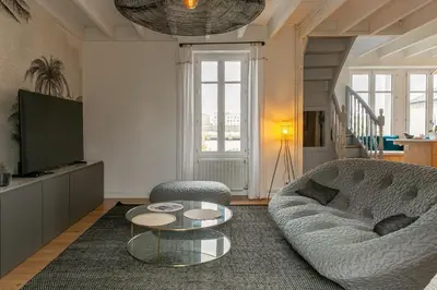 Coin salon dans l'établissement Villa Bel Air - Maison avec jardin, vue sur la Loire