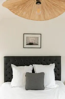 Un ou plusieurs lits dans un hébergement de l'établissement Villa Bel Air - Maison avec jardin, vue sur la Loire