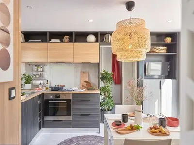 Cuisine ou kitchenette dans l'établissement Mobil home avec terrasse au calme - API-1-52-1137