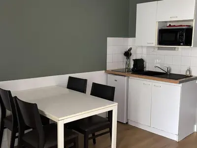 Cuisine ou kitchenette dans l'établissement Appartement 28m² avec Terrasse et Cuisine Équipée - API-1-52-1157