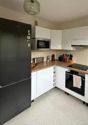 Cuisine ou kitchenette dans l'établissement Nice Apartment - Terrace Loire view - Nantes city center island