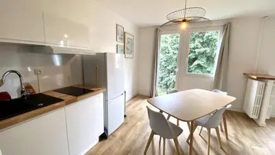 Cuisine ou kitchenette dans l'établissement T2 refait à neuf Quartier Chantenay avec Parking