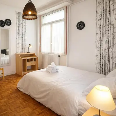 Un ou plusieurs lits dans un hébergement de l'établissement Appartement Hyper Centre Nantes - Quartier Graslin