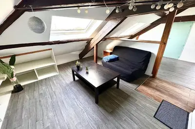 Coin salon dans l'établissement Appartement lumineux idéal pour 4 à Nantes