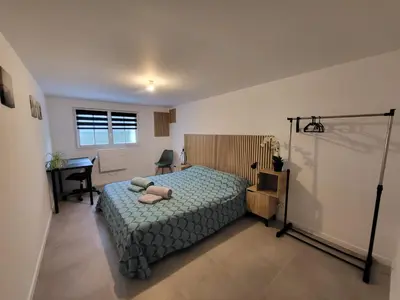 Un ou plusieurs lits dans un hébergement de l'établissement appartement 700 mètres de la mer