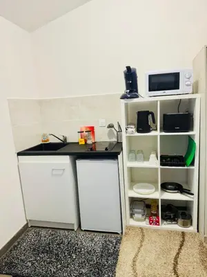 Cuisine ou kitchenette dans l'établissement Alpha
