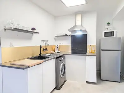 Cuisine ou kitchenette dans l'établissement Le Noisetier, Parking, Calme, 20 min Rennes