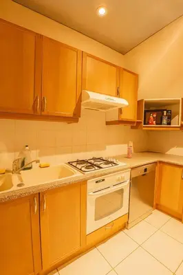 Cuisine ou kitchenette dans l'établissement chambre hôte