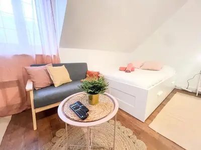 Un ou plusieurs lits dans un hébergement de l'établissement Studio cosy Centre-ville, proche gare et plage