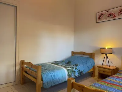 Un ou plusieurs lits dans un hébergement de l'établissement NO100-006 Mais 3 pièces - 4 couchages NOIRMOUTIER EN L'ILE