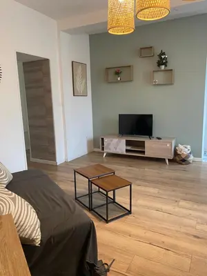Télévision ou salle de divertissement dans l'établissement Appartement Le Pellerin 2ch et 2sdb