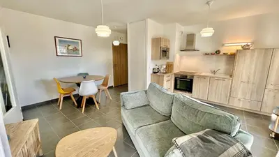 Cuisine ou kitchenette dans l'établissement GU000-115 Appartement 2 pièces 2 couchages- la Guérinière