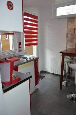 Cuisine ou kitchenette dans l'établissement Studio aux portes d'Angers