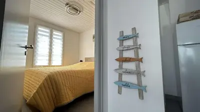 Un ou plusieurs lits dans un hébergement de l'établissement NO000-11R Mais 2 pièces - 4 couchages NOIRMOUTIER EN L'ILE