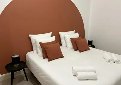 Un ou plusieurs lits dans un hébergement de l'établissement La Casa Mexico - Parking privé gratuit & terrasse