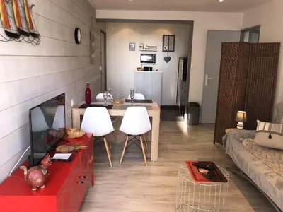 Télévision ou salle de divertissement dans l'établissement SH020-025 - Appartement 2 pièces 4 couchages SAINT HILAIRE DE RIEZ