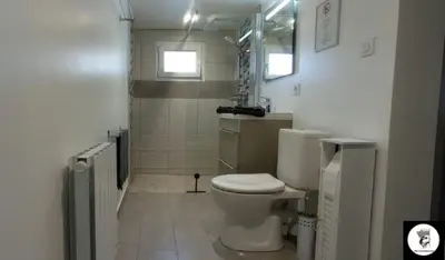 Salle de bains dans l'établissement Gîte Le Breizhannais