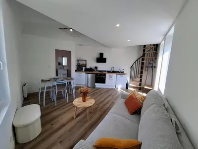 Coin salon dans l'établissement Logement Mauléon - 4 personnes
