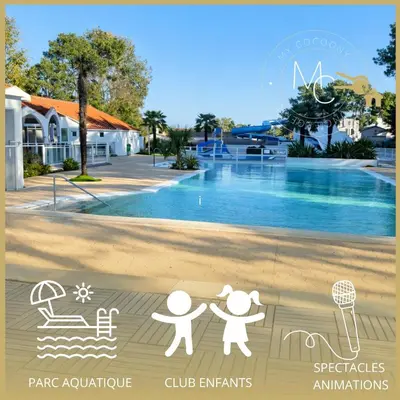 Plan de l'établissement Le Cocon des Pins - Mobilhome 6 pers, piscine