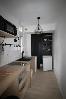 Cuisine ou kitchenette dans l'établissement Le Pratique - Studio - Près de la Gare
