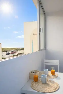 Balcon ou terrasse dans l'établissement Studio cosy vue mer - Plage à 150m