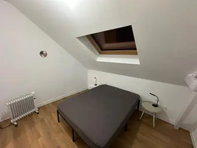 Un ou plusieurs lits dans un hébergement de l'établissement Joli T2 cosy à Angers, calme et tout équipé