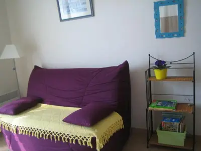 Un ou plusieurs lits dans un hébergement de l'établissement Coquet appartement indépendant entre mer forêt et marais