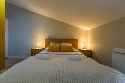 Un ou plusieurs lits dans un hébergement de l'établissement Aramis Appartement cosy à 15 min du Puy Du Fouu