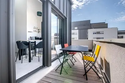 Balcon ou terrasse dans l'établissement Le Jungle, moderne et cozy!