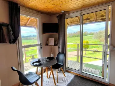 Télévision ou salle de divertissement dans l'établissement La Cabane