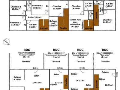 Plan de l'établissement Charmant Gîte en Vendée avec Parking Privé - FR-1-426-606