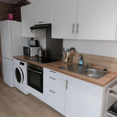 Cuisine ou kitchenette dans l'établissement Le cocon citadin