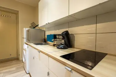 Cuisine ou kitchenette dans l'établissement D'Artagnan Confort et Calme pour les familles
