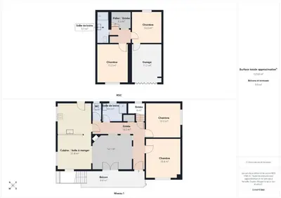 Plan de l'établissement Maison tout confort pour 8 avec jardin