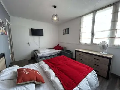 Un ou plusieurs lits dans un hébergement de l'établissement SH210-19E - Appart 2 pièces 4 couchages SAINT HILAIRE DE RIEZ