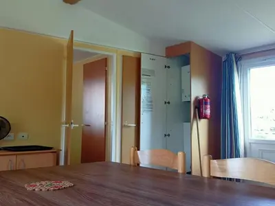 Cuisine ou kitchenette dans l'établissement Location Mobil-home, 2 Chambres, Terrasse - API-1-52-1732