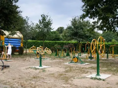 Aire de jeux pour enfants de l'établissement Chalet cosy pour 4 avec terrasse à Sainte-Reine-de-Bretagne - API-1-52-1741