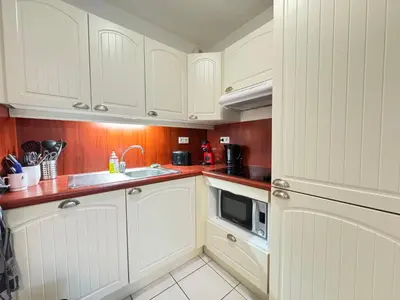 Cuisine ou kitchenette dans l'établissement L'Embrun - TV, WiFi, Parking, Piscine de résidence