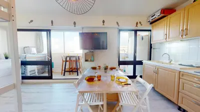 Cuisine ou kitchenette dans l'établissement Studio du Large