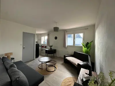 Coin salon dans l'établissement Appartement situé dans le bourg de Pont Saint Martin 44860