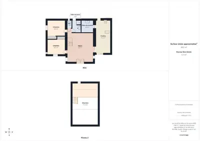Plan de l'établissement Maison pour 6 avec jardin, centre Noirmoutier