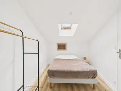 Un ou plusieurs lits dans un hébergement de l'établissement Maison à Pornic pour 4 - jacuzzi et terrasse