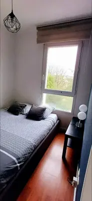 Un ou plusieurs lits dans un hébergement de l'établissement Quiet apartment in Nantes city center with Secure parking