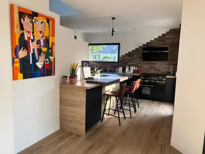 Cuisine ou kitchenette dans l'établissement Villa avec piscine et jacuzzi proche de Nantes et de La Baule - Pornichet