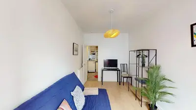 Coin salon dans l'établissement Lovely studio near Nantes city center